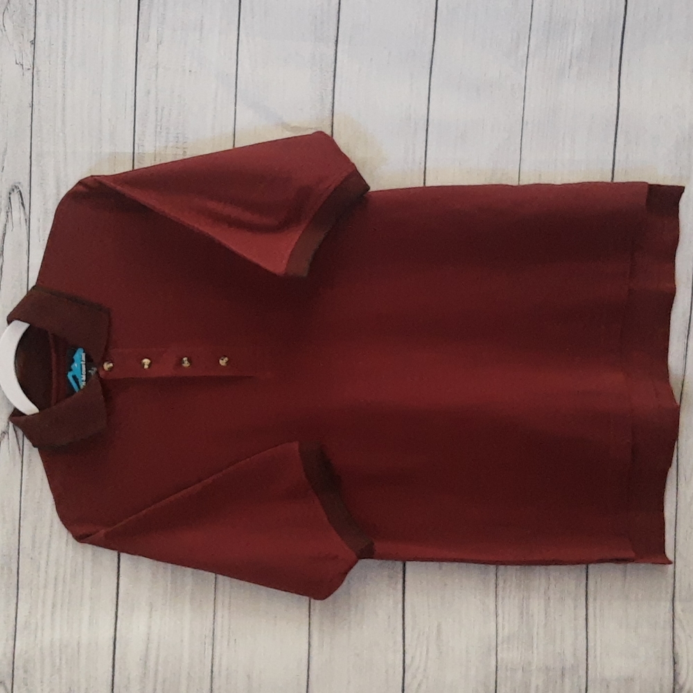 Men's Tri-Mountain Collared Short Sleeve 100% Cotton Polo Shirt, S Burgandy Red